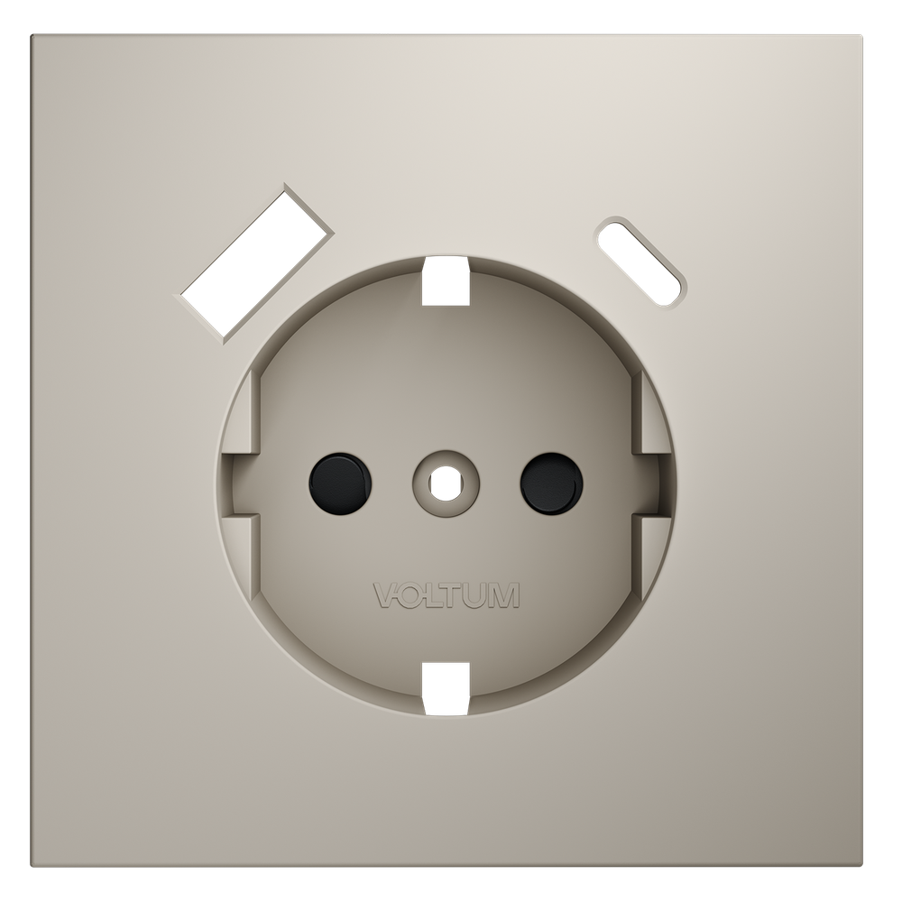 Накладка для розетки с заземлением и защитными шторками, с USB A+C, (кашемир) Voltum S70 VLS001003