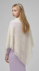 Оренбургский пуховый платок-паутинка А120-02 экрю