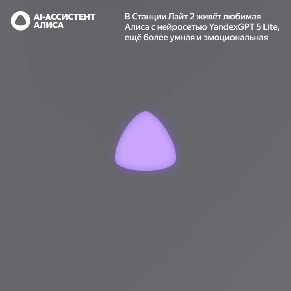 Умная колонка Yandex Станция Лайт 2 без часов Алиса графитовый 6W 1.0 BT/Wi-Fi 10м (YNDX-00028GRY)