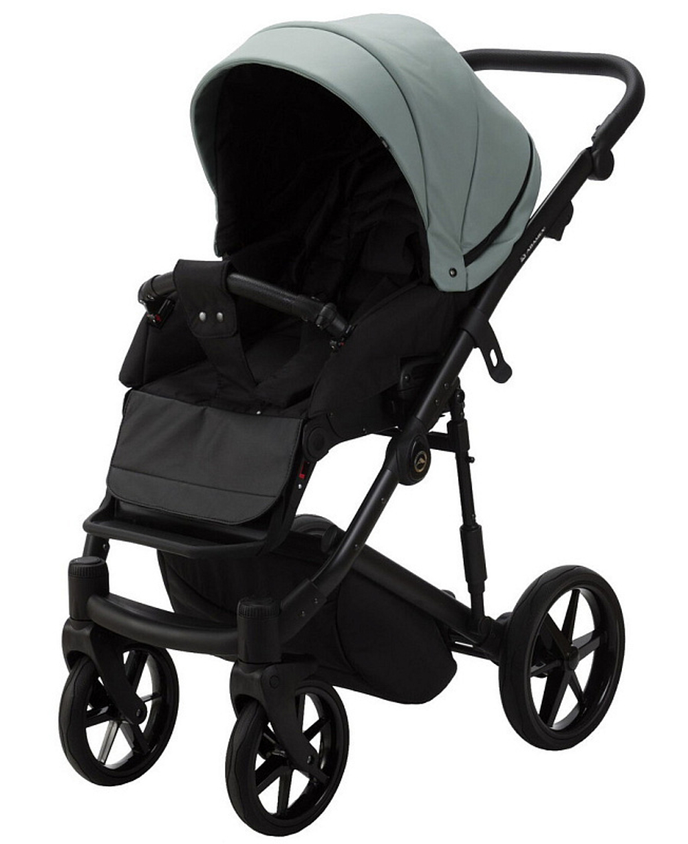 Детская коляска Adamex Mobi Deluxe 2 в 1 M-SA20 (СЕРО-ЗЕЛЕНАЯ КОЖА)