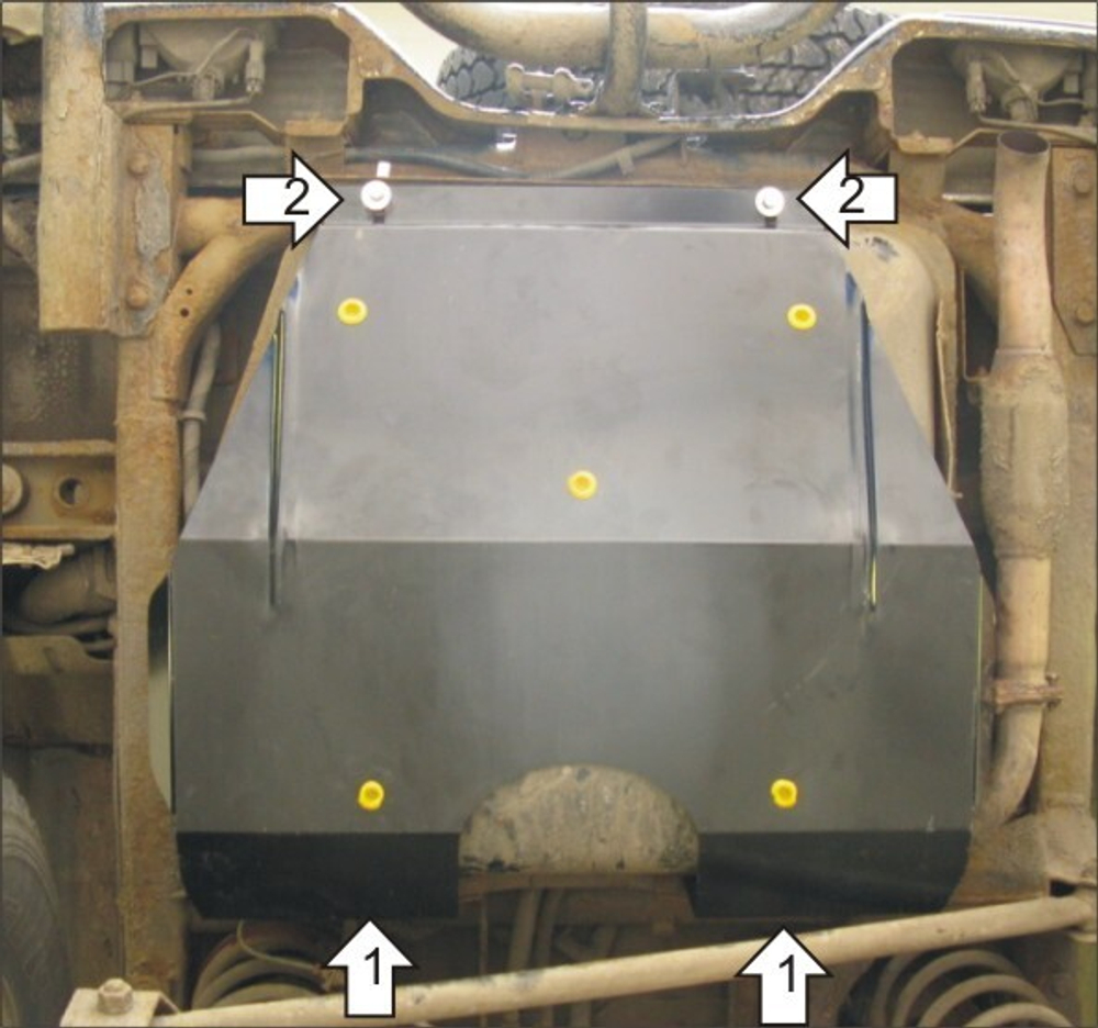 Защита топливного бака (2 мм, сталь) для Hyundai Galloper 1998-2003 Motodor.00907