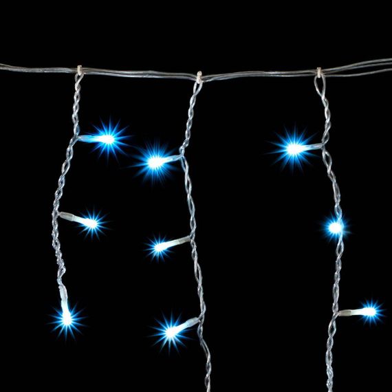 Светодиодная бахрома 3*0,5 м., 150 небесно-голубых LED ламп, силиконовый прозрачный провод, Beauty Led (ECC150-10-2SB)