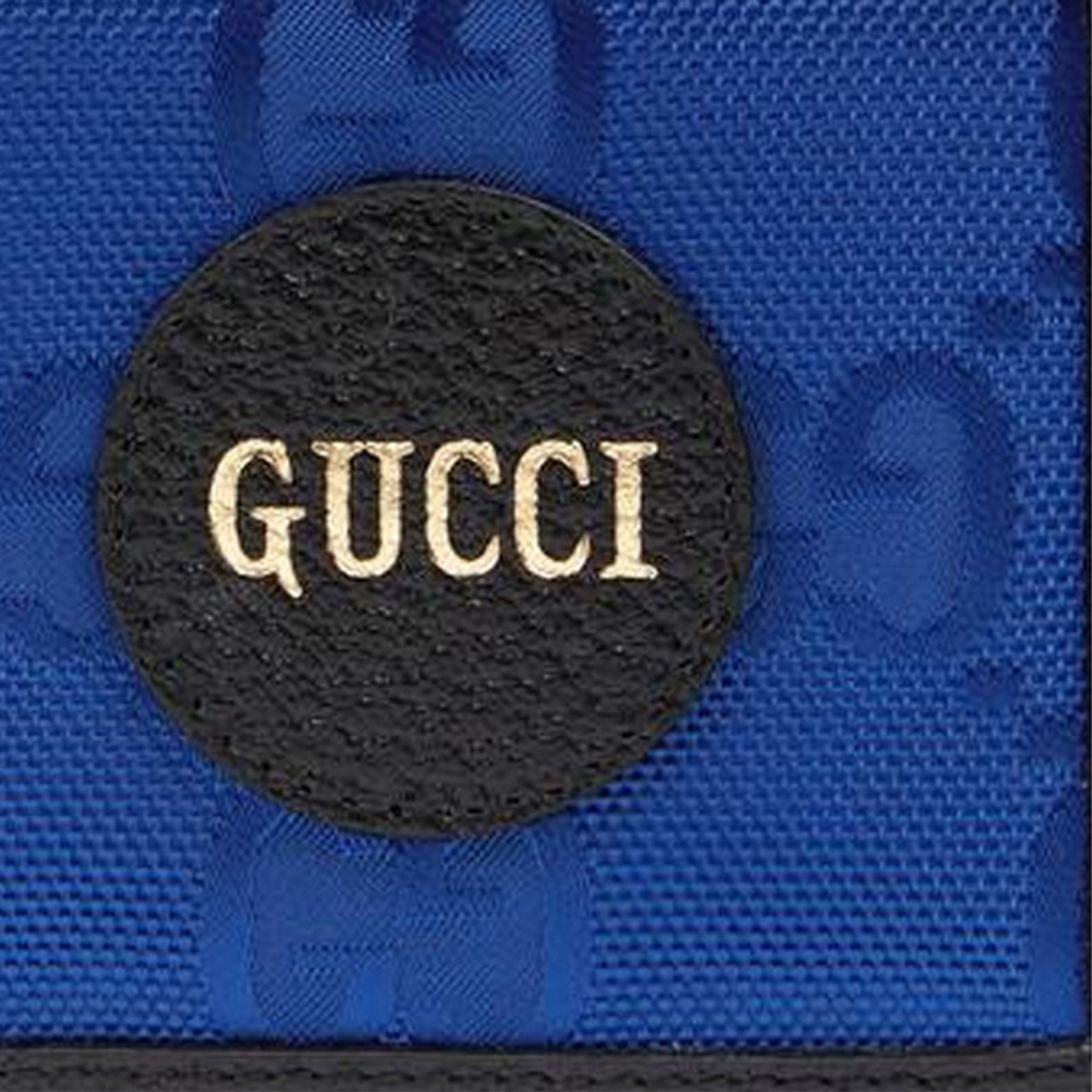 GUCCI Off The Grid Leather Wallet Men"s Blue/Black