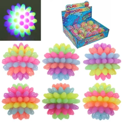 Мяч 5,5 см «Ёжик» попрыгун, с подсветкой