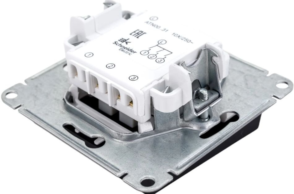 Выключатель 1-кл Schneider Electric Atlas Design карбон ATN001011