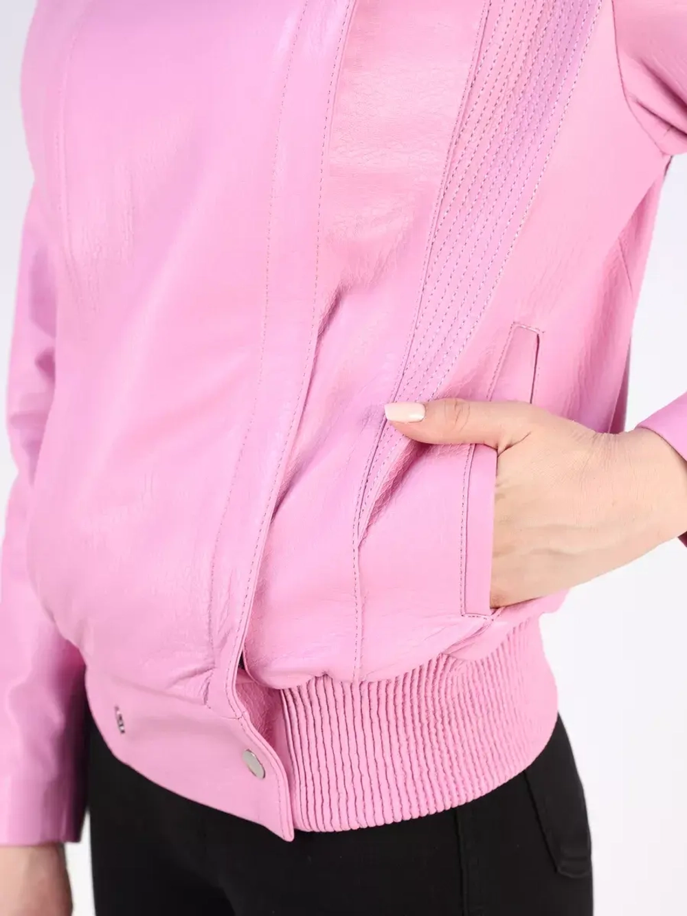 Кожаная куртка демисезонная косуха кимоно