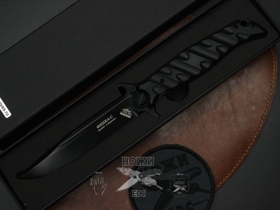 Складной нож НОКС Финка С Black 342-709406 c клинком из стали D2, рукоять G10