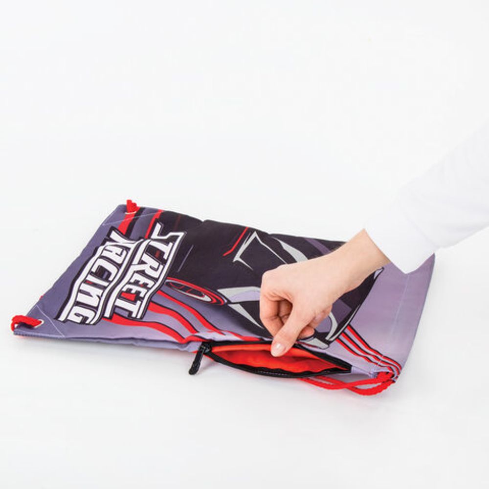 Мешок для обуви BRAUBERG PREMIUM, карман, подкладка, светоотражающие элементы, 43х33 см, Street racing, 270284