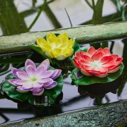 USL-S-828-PT060 PURPLE WATERLILY Садовый светильник на солнечной батарее Фиолетовая кувшинка. Плавающий. 1 светодиода. Теплый белый свет. 1xААA Ni-Mh аккумулятор в-к. IP44. TM Uniel