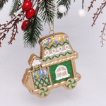 Ёлочная игрушка «Сказочный поезд» 9*1,5*10 см, зелёный