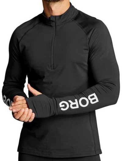 Мужская теннисная кофта Björn Borg Borg Midlayer Half Zip M - black beauty