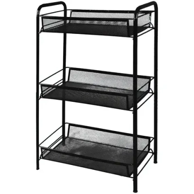 Этажерка 3х-секционная «Ладья 2», цвет черный, 44*25*71,5см