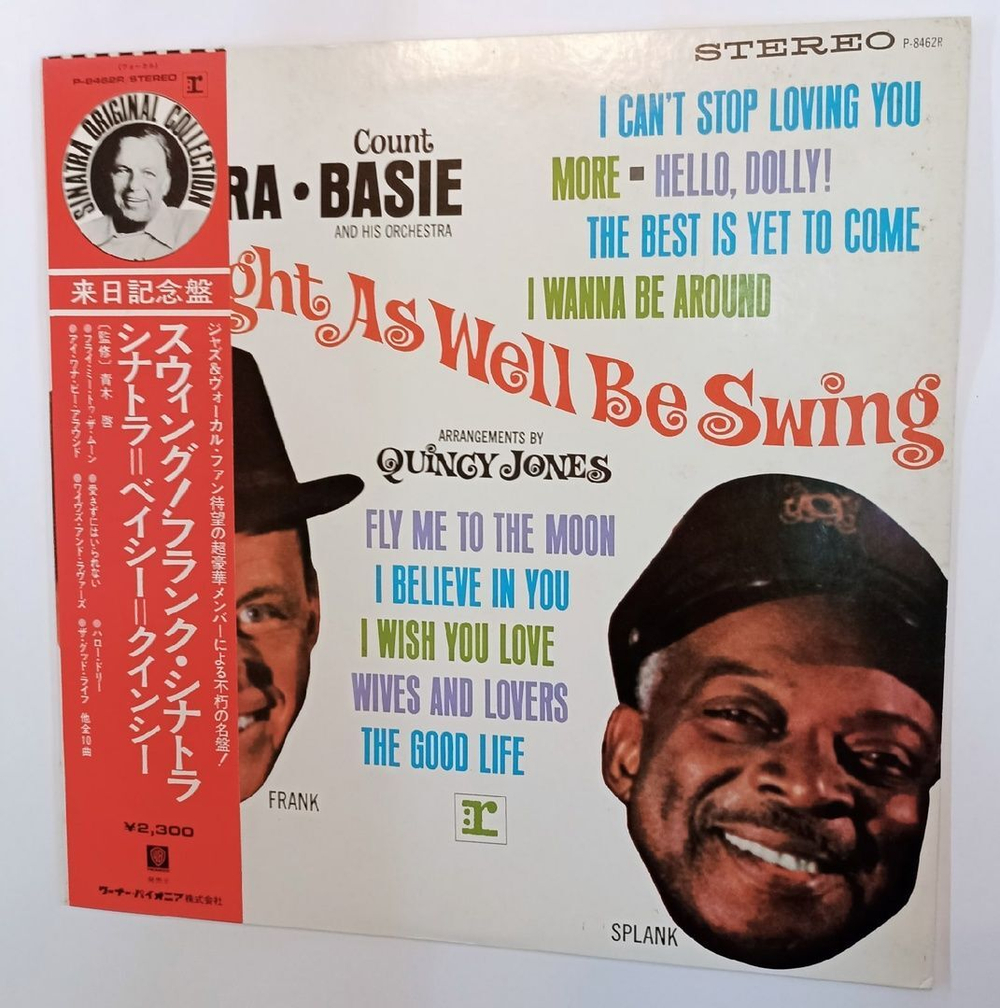 Винтажная виниловая пластинка Frank Sinatra, Count Basie And His Orchestra It Might As Well Be Swing (Japan 1974 OBI)