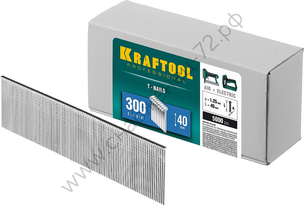 KRAFTOOL тип 18GA (47 / 300 / F) 40 мм, 5000 шт, гвозди для нейлера (31785-40)