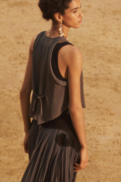 ZARA ТОП ИЗ ТОНКОГО ХЛОПКА, ЧЕРНЫЙ