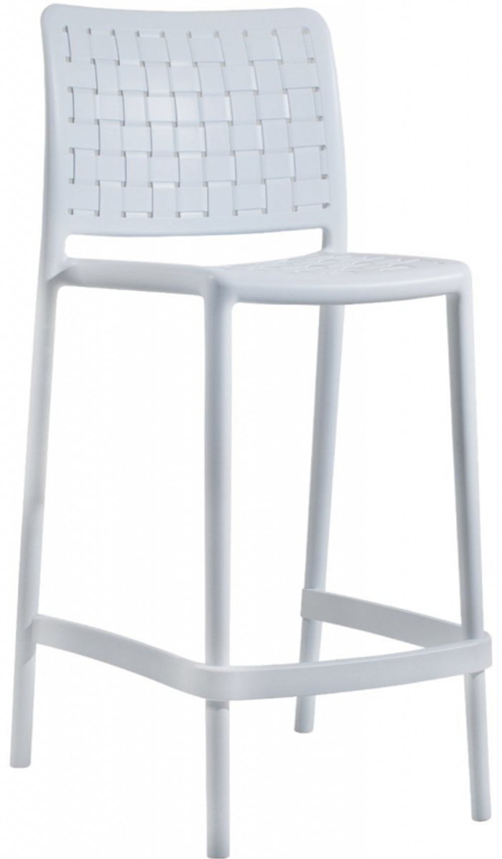 Стул пластиковый полубарный Papatya Fame-S Bar 65, белый