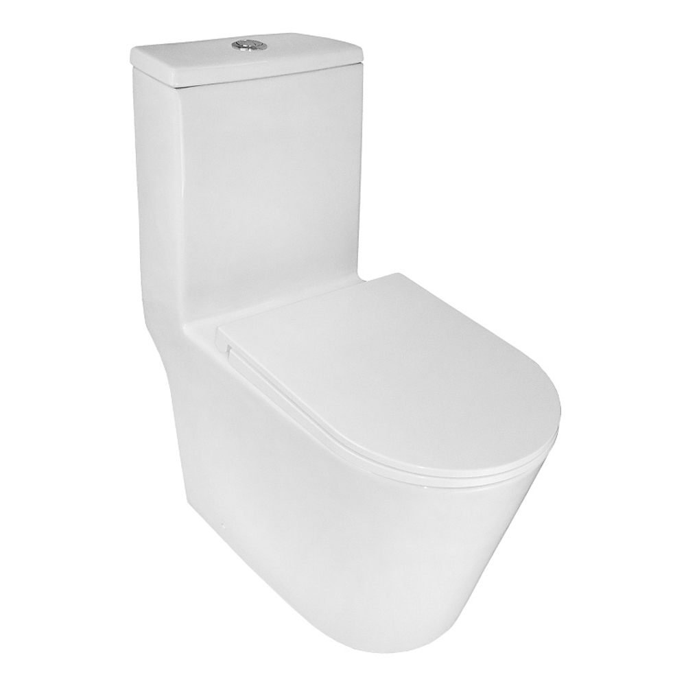 Унитаз-моноблок Azario Scala 360х690х790 безободковый, слив "Торнадо", с быстросъемным сиденьем микролифт (AZ-8101)