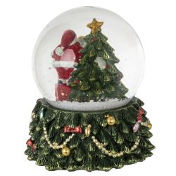 GAEM Фигурка декор в стекл шаре "Дед Мороз" (подсвет, 3хLR44), D 6.5 см, L7,5 W7,5 H8,5 см