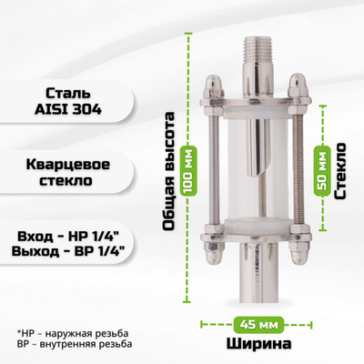 Мини диоптр капельник, НР 1/4 - ВР 1/4