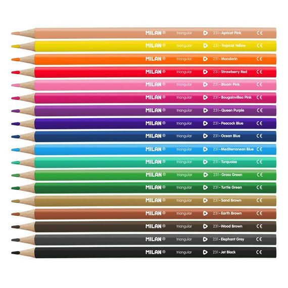 Rəngli karandaş \ Цветные карандаши BOX OF 18 TRIANGULAR COLOURED PENCILS