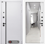 Дверь Входная Лабиринт ROYAL С зеркалом Панорама Белый софт