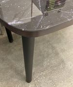 Стол неразд Прямоугольный подстолье прямое хром пояс венге мрамор черный