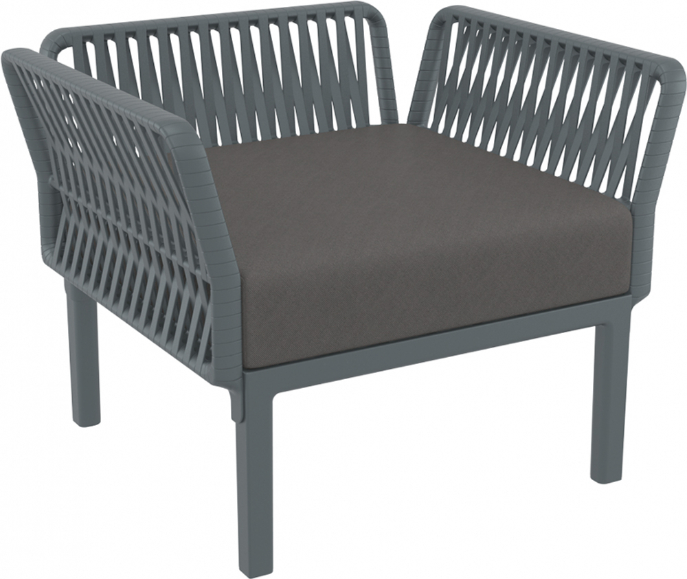 Комплект пластиковой мебели Siesta Contract Portofino Lounge, темно-серый, темно-серый