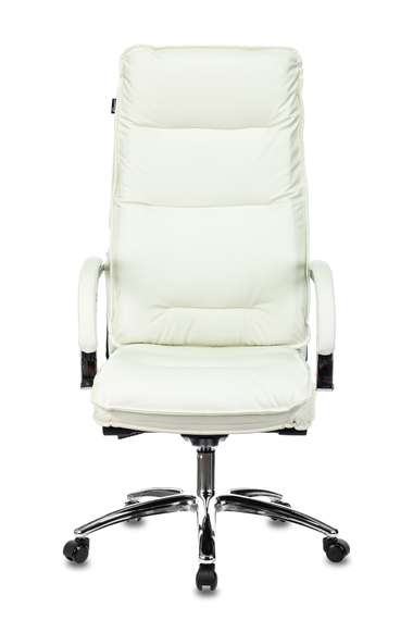 Кресло руководителя Бюрократ T-9927SL слоновая кость кожа крестов. хром