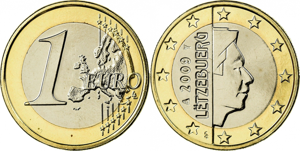 Люксембург 1 евро, 2007-2024 Герцог Анри XF