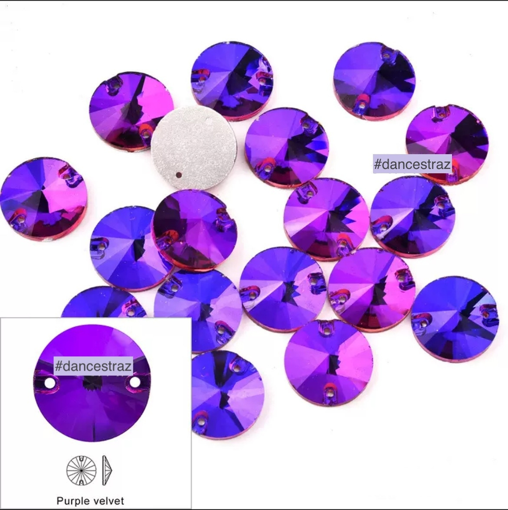 Стразы пришивные, Rivoli, Pulpe Velvet, A3-P60, 14mm, (36 ea/pkg), (F2)