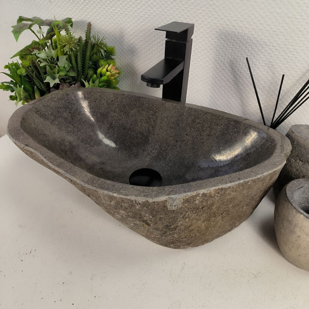 Каменная раковина из речного камня RS-05600 (47*31*16) 0856 из натурального камня
