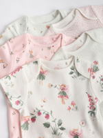 Боди с коротким рукавом для малышей Next K79-556, 5 шт., Белый, Розовый