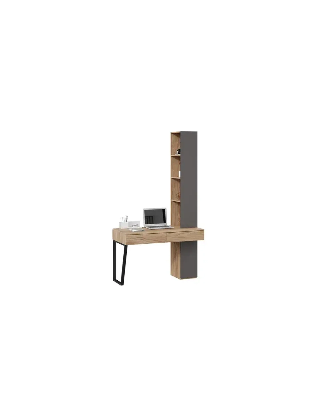 Стол письменный угловой Графит 58,2х120х217,1