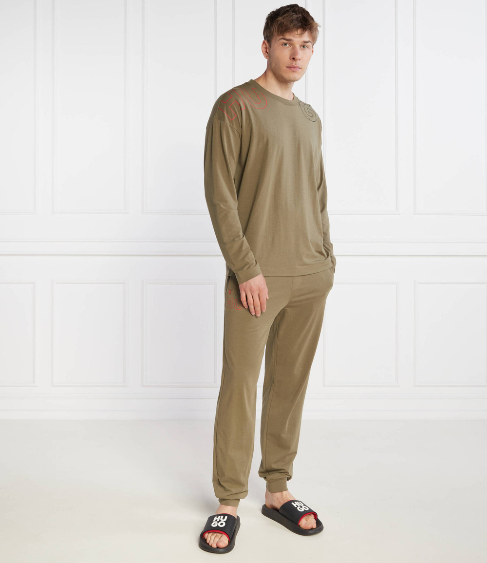 Пижамы TAGGED LONG SET Hugo Bodywear - хаки(50488381)