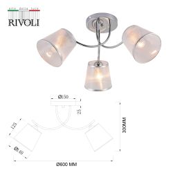 Люстра Rivoli Shirley 9167-303 3 х Е27 60 Вт модерн | Rivoli