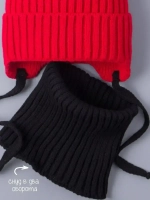 Шапка детская осенняя вязаная и снуд