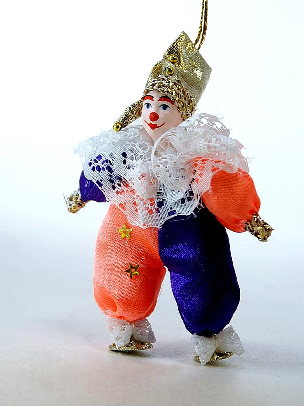 Кукла-подвеска сувенирная фарфоровая "Клоун Рыжий"