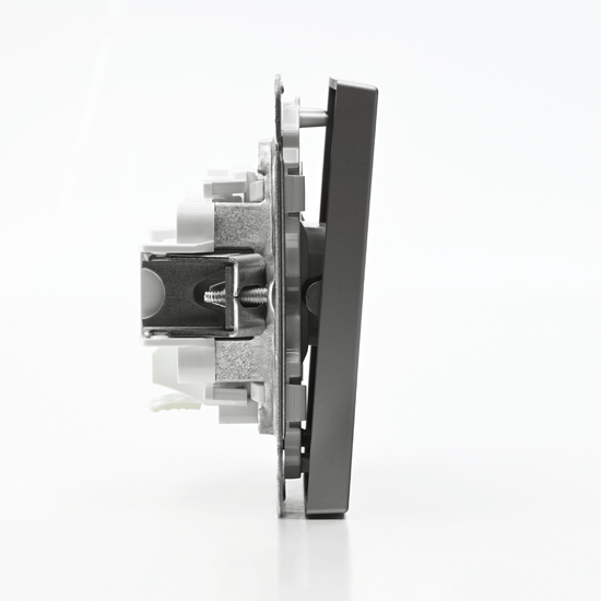 Выключатель кнопочный 1-кл. ArtGallery быстрозажим. клем. механизм сталь SE GAL000915S