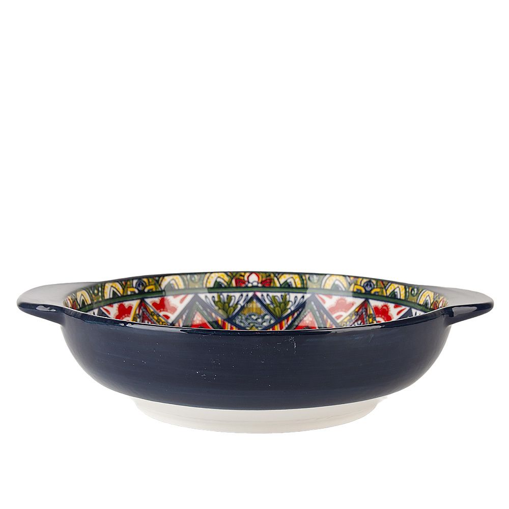 Салатник с ручками " " (синий) 25х20,5х6см v=1200мл (min6) (транспортная упаковка)