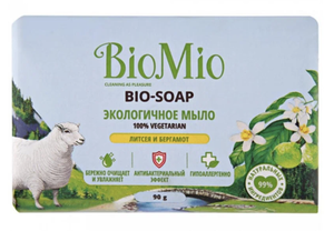 Мыло туалетное "Литсея и бергамот" BioMio, 3 штуки по 90 гр. каждое