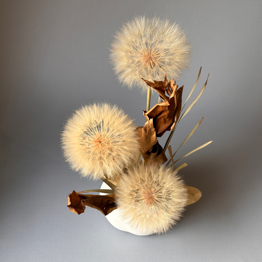 «Волшебные одуванчики» - композиция из стабилизированных цветов и сухоцветов