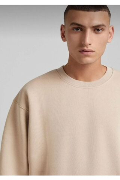 Жаккардовый унисекс бежевый с принтом спереди, толстовка большого размера с толстовкой из трех нитей и круглым вырезом для велосипеда