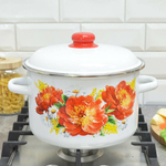 Кастрюля 5,5л "Пионы"