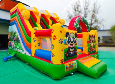 Надувной батут-горка «Зверята-непоседы», 6x4x4.5 м