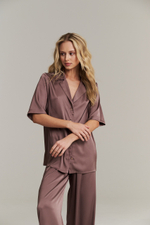 Пижамная рубашка из шелка