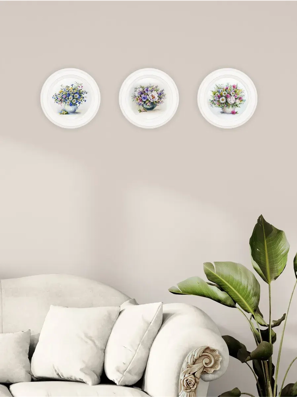 Картины на стену интерьерные на холсте 3 шт. 17.5 см