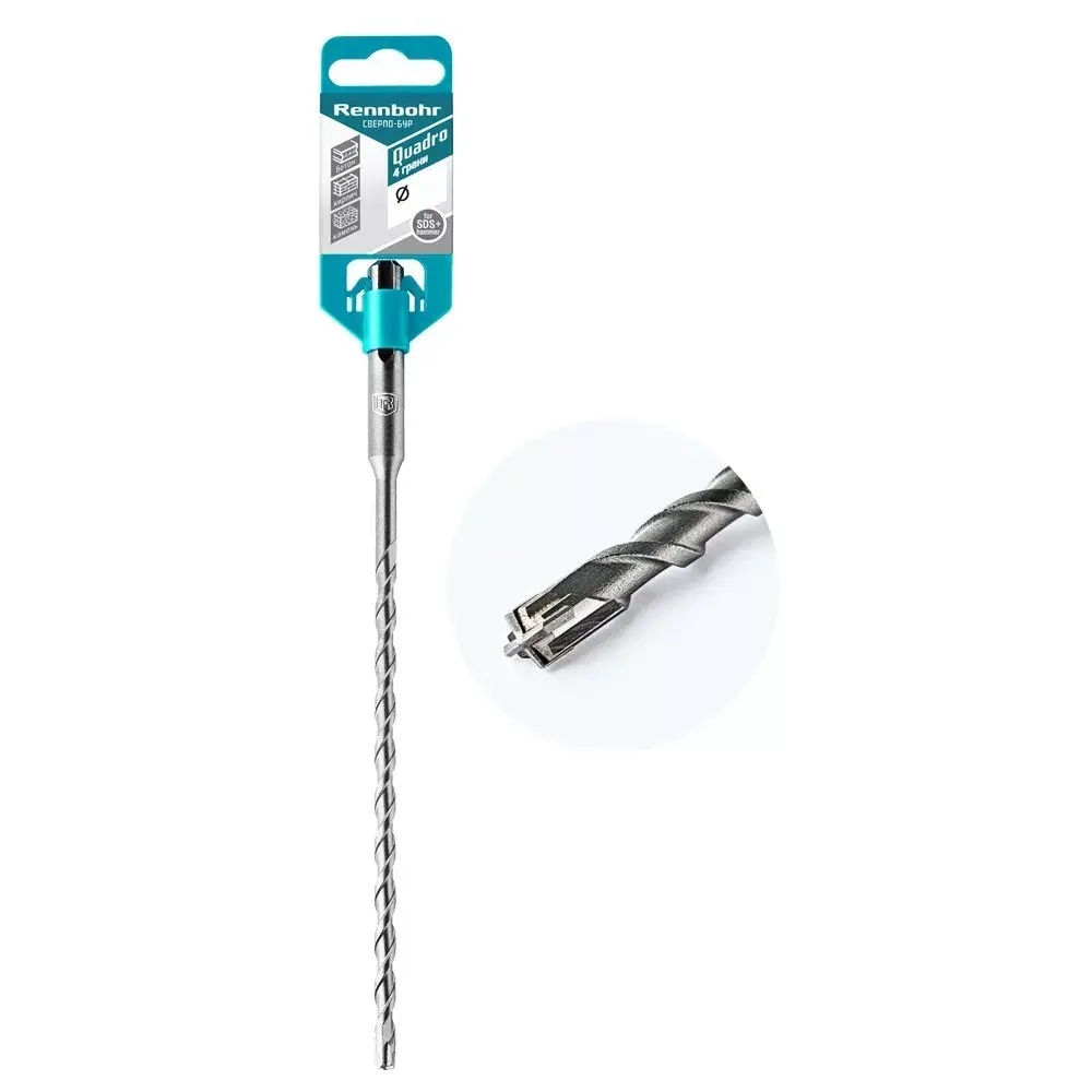 Бур по бетону SDS+  6х310 (4 грани) RENNBOHR QUADRO  510631