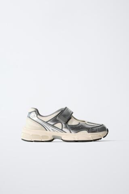 ZARA ОТКРЫТЫЕ КРОССОВКИ, СЕРЕБРИСТЫЙ