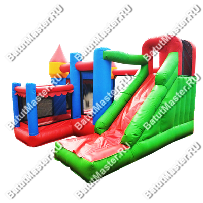 Детский надувной батут "Мини-замок" с горкой 3,5*3,5*3 м