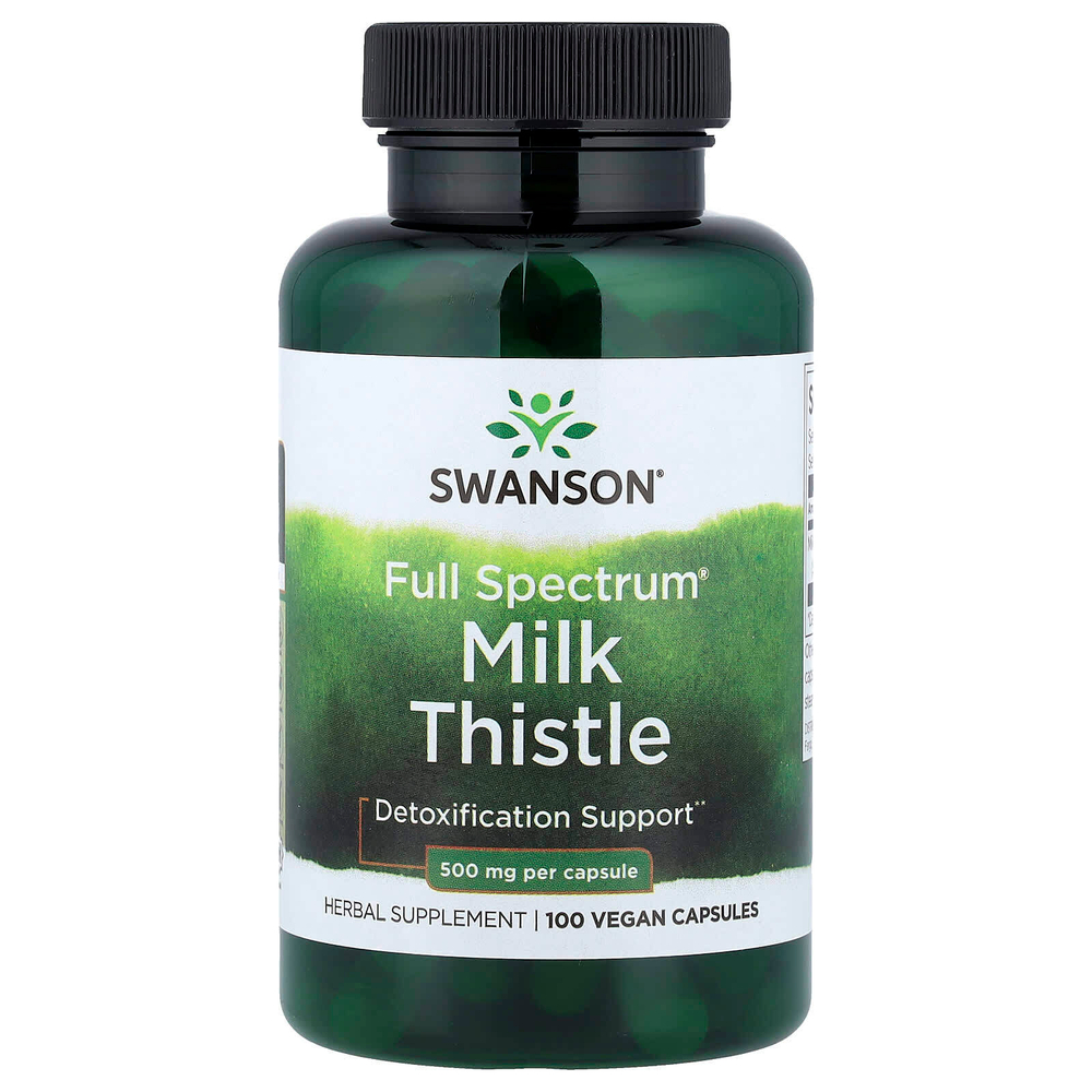 Swanson, Full Spectrum®, расторопша, 500 мг, 100 веганских капсул